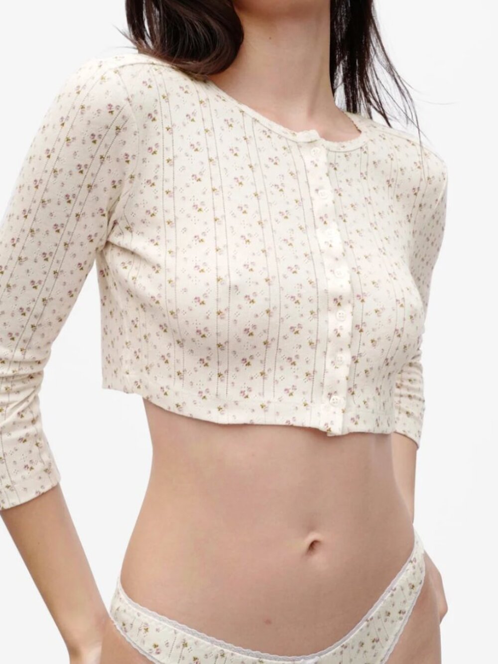 Cou Cou Intimates - English Rose - Cropped Cardi - Medium - Like New! - Picture 2 of 11